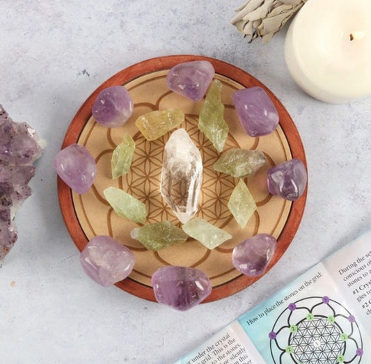 15cm Healing Crystal Grid | Natural | Crystals | Reiki | Healing | Chakra | Wiccan | Pagan | Witchcraft
