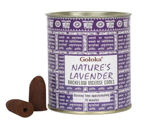Goloka Natures Lavender Backflow Incense Cones