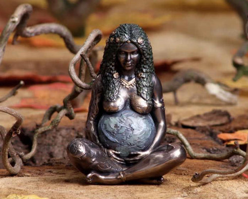 Mini Mother Earth Art Figurine 8.5cm | Gaia | Wiccan | Pagan | Resin | Bronze | Witchcraft