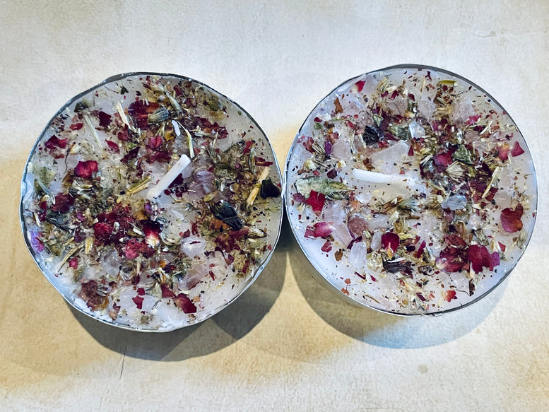 Love/Self-Love XL Spell Tea-Lights | Love Spell | Pagan | Witchcraft | Wiccan | Spells | Herbs | Crystals