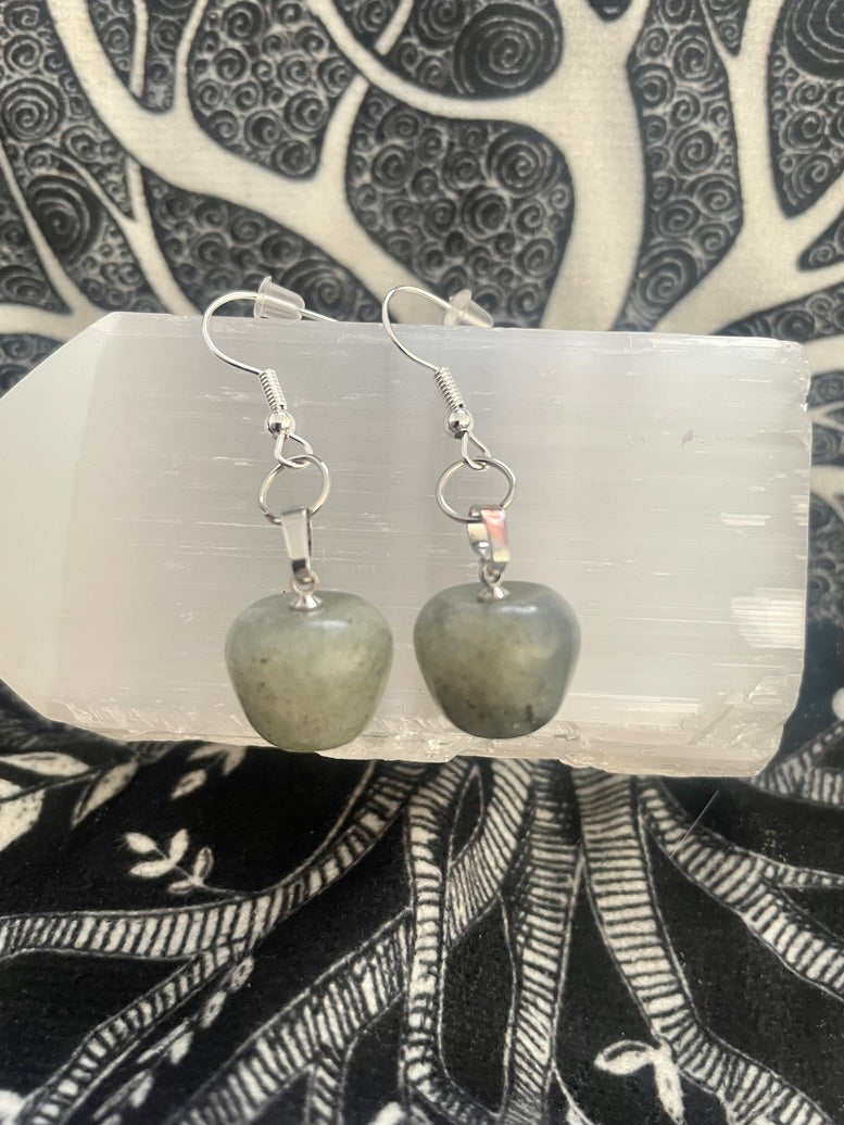 Natural Labradorite Apple Dangle Earrings | Witchy | Jewellery | Earrings | Wiccan | Pagan | Wedding | Occasion | Gift | Boho | Crystals