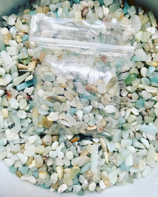 50g Flower Amazonite Crystal Chips | Gemstones | Crafts | Natural Crystals | Arts And Crafts | Spell Bottles | Healing Stones